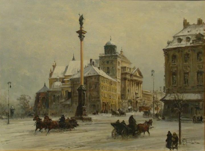 Plac Zamkowy w zimie